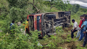 30 Injured as Bus Overturns on Agra-Delhi Highway in Morena