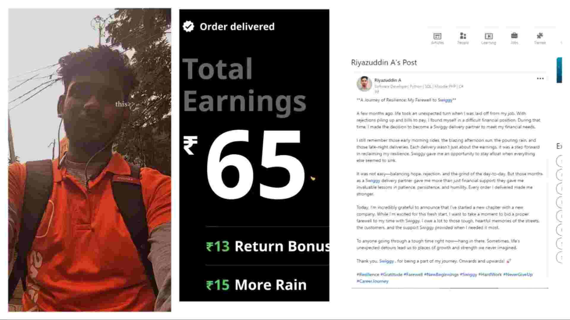 Ex-Swiggy Delivery Partner Shares Viral ‘Survival Story’ On LinkedIn