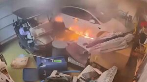 Florida: Tesla Catches Fire In Flooded Garage After Hurricane Helene | Watch