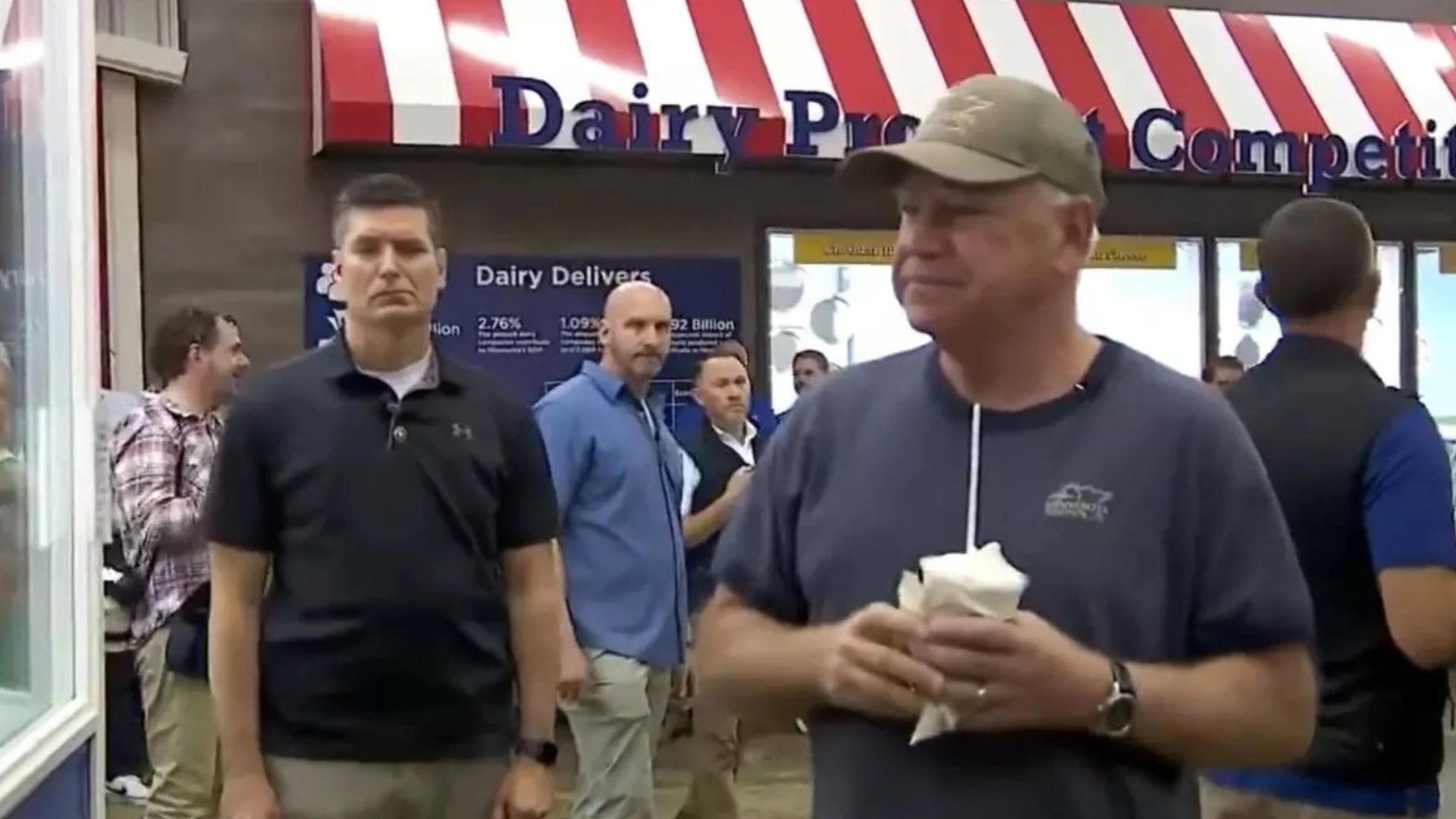 Watch: Governor Tim Walz Delights Fairgoers by Serving Ice Cream at State Fair