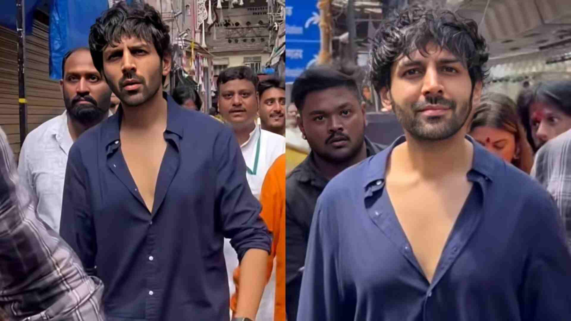 Kartik Aaryan Visits Lalbaugcha Raja Barefoot For Ganesh Chaturthi | Watch