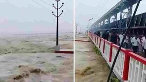 People Panic, Screams And Run Off Bihar Bridge As Kosi River Overflows | Watch