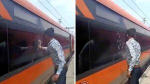 Man Breaks Vande Bharat Train Window With Hammer, Video Goes Viral