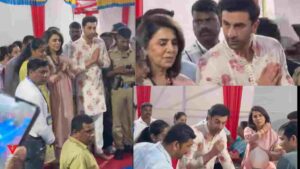 Ranbir Kapoor & Mom Neetu Kapoor Perform Aarti & Celebrate Ganpati Visarjan In Mumbai | Watch