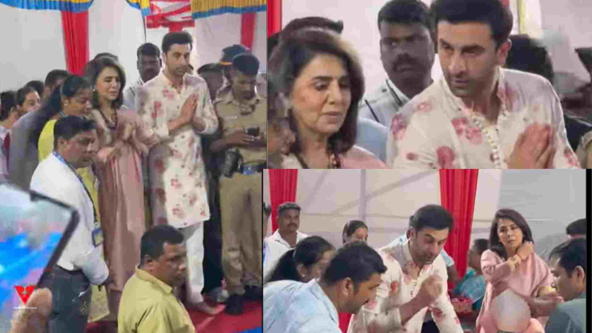 Ranbir Kapoor & Mom Neetu Kapoor Perform Aarti & Celebrate Ganpati Visarjan In Mumbai | Watch