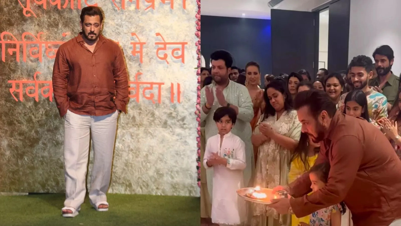 Salman Khan Performs Aarti At Ganpati Puja