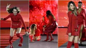 Spanish Singer Stumbles On L’Oreal Paris Fashion Week Runway | Watch