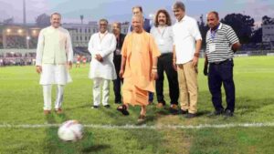 Watch: CM Yogi Adityanath Shows Off Football Skills