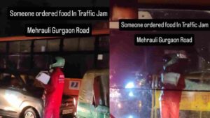 Watch : Zomato Agent Braves Rain to Find Customer Stuck in Traffic