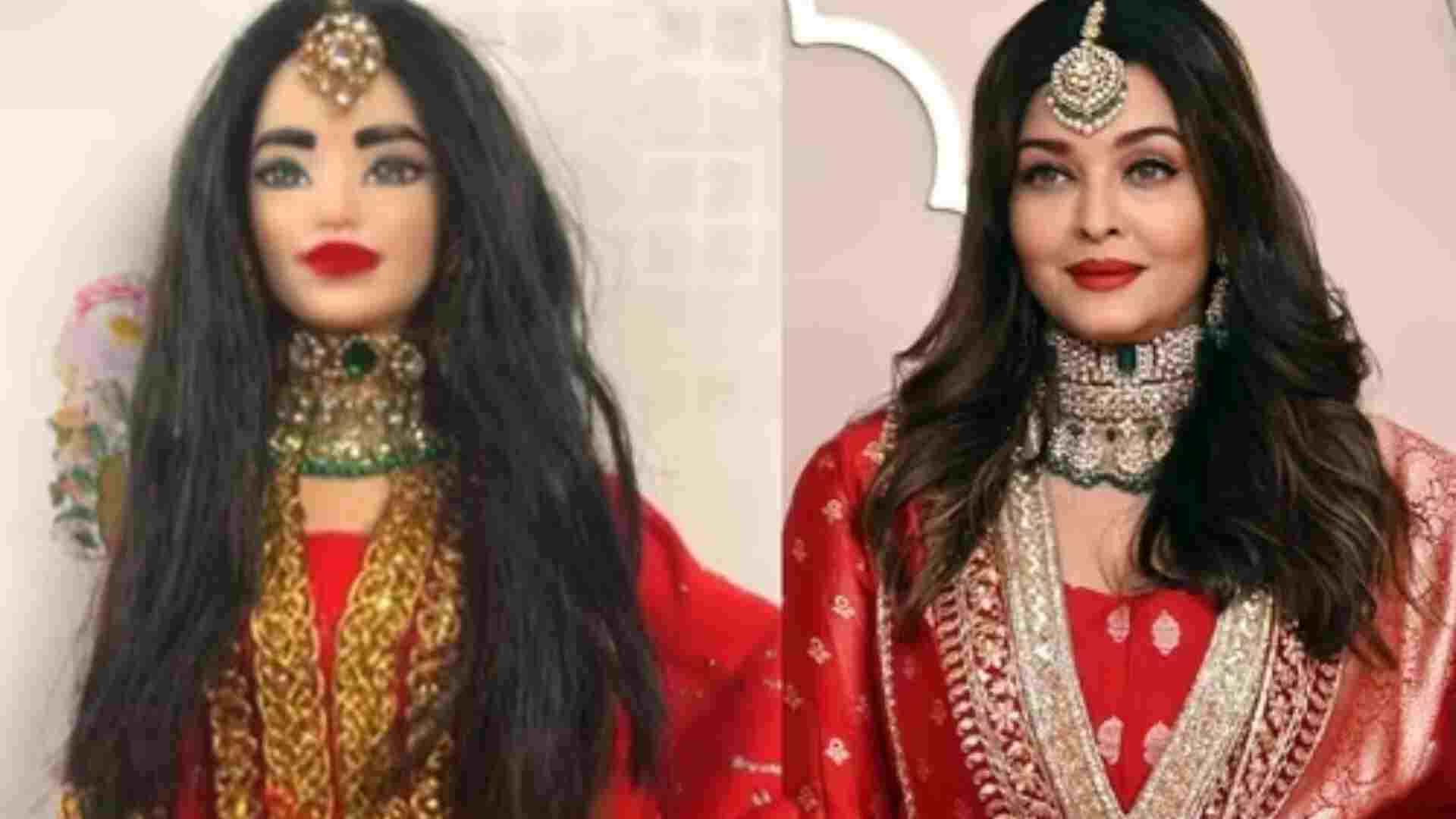 Aishwarya Rai Doll Inspired by Her Anant Ambani Wedding Look Goes Viral – Watch