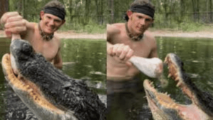 Watch: Man Feeds Huge Alligator Barehanded In Hair-Raising Viral Clip