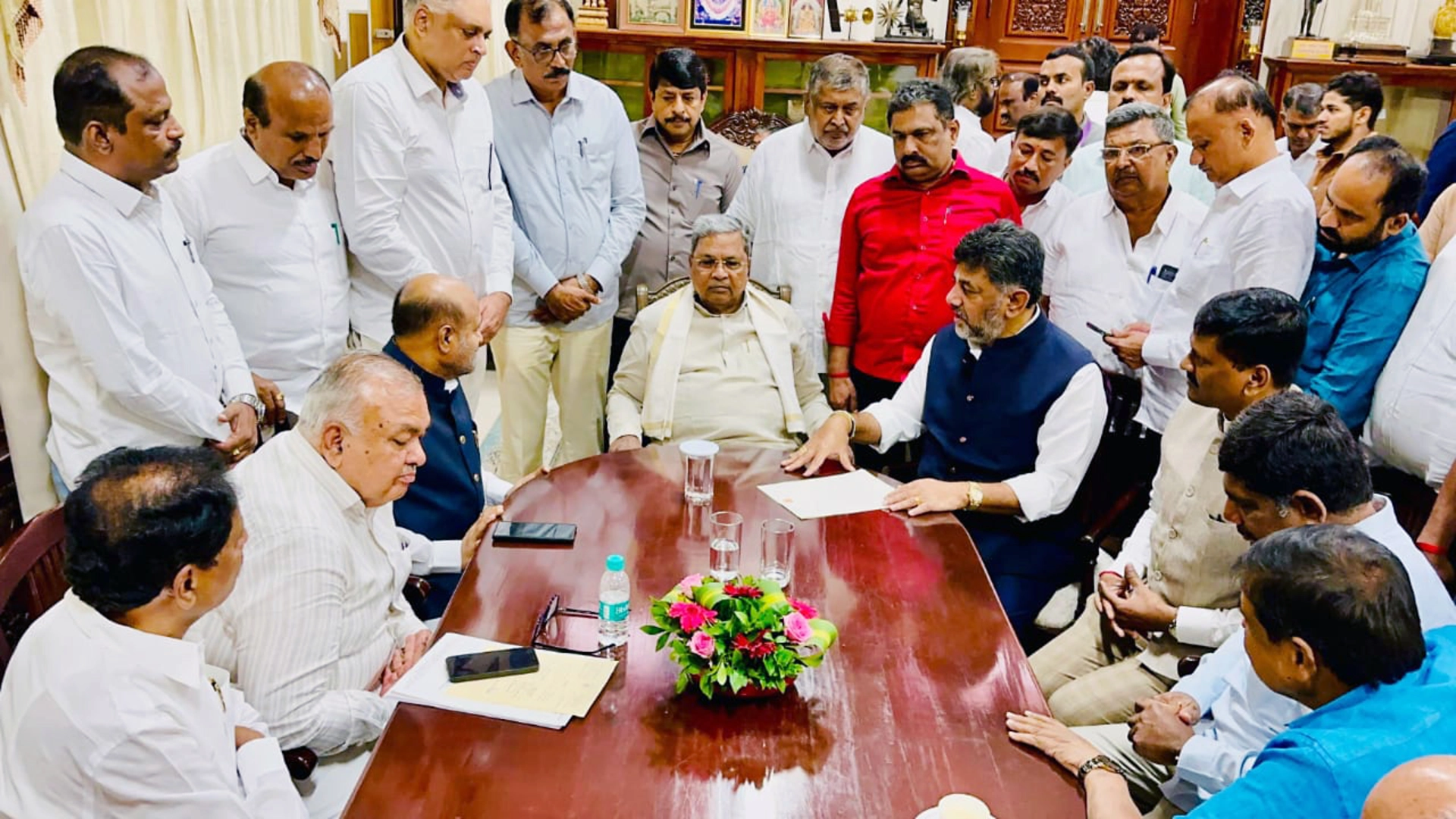 A delegation led by D.K. Shivakumar submit a proposal to Siddaramaiah demand for formation of Bengaluru South district on July 9, 2024