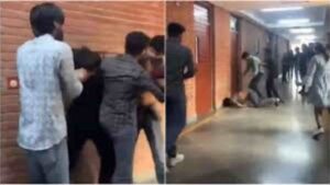 Watch:Huge Fight Breaks Out Between 2 Student Groups Over Female Friend At Amity University