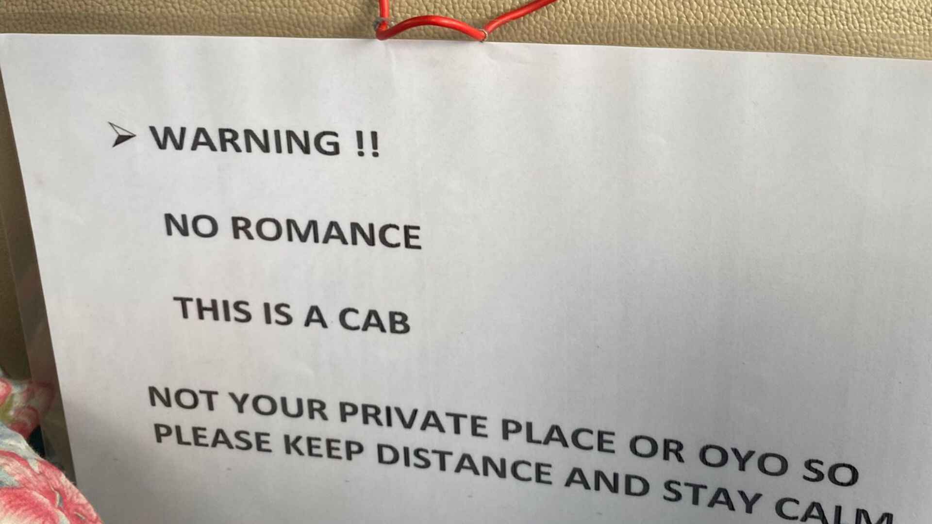 Hyderabad cab driver's Hilarious warning note (X/@HiHyderabad)