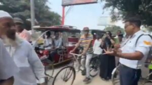 Elderly Man Arrested In UP’s Sambhal For Threatening Traffic Cop Over Challan | VIDEO