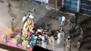 Violent Clash Erupts Over Durga Idol Desecration in Belgavi; Police Use Lathi Charge