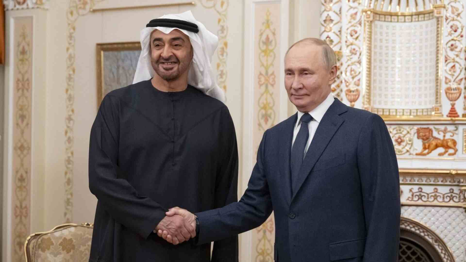 UAE President Sheikh Mohamed bin Zayed Al Nahyan and Russian President Vladimir Putin