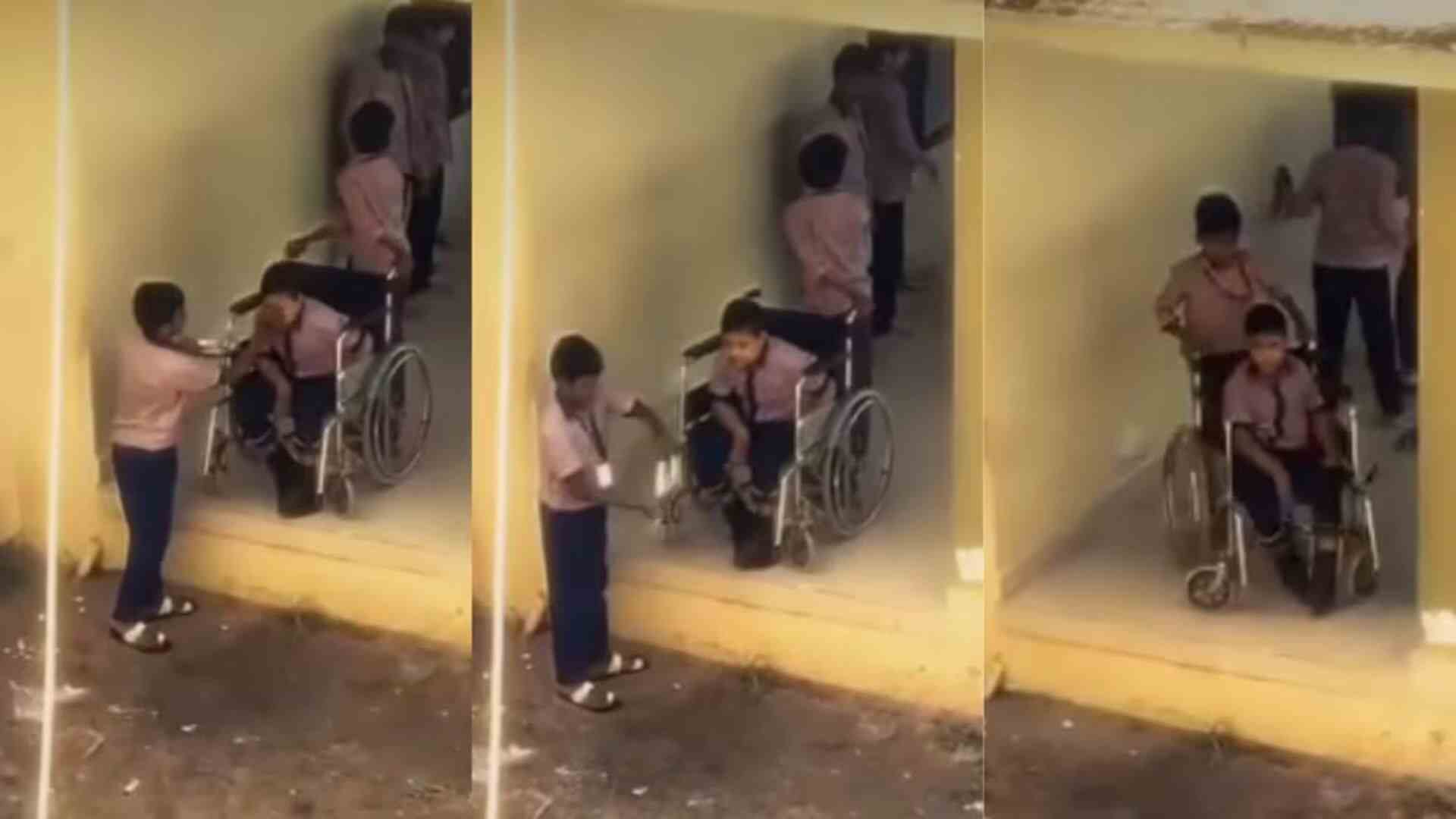 Students’ Act of Kindness Toward Wheelchair-Bound Classmate Touches Hearts Online | Watch