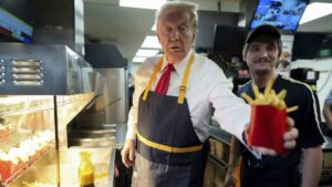 “Worked 15 Minutes More Than Kamala”: Trump Flips Fries At McDonald’s, Pokes Fun At His Democratic Rival | Watch