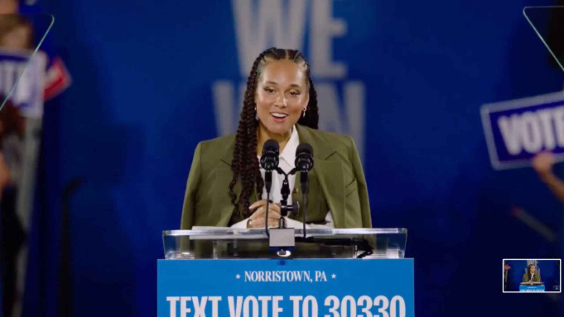 Alicia Keys Speaks Out For Women’s Rights At Kamala Harris Pennsylvania Rally