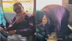 Desi Man’s ‘Jugaad’ For DIY Seat In Crowded Mumbai Local Goes Viral | WATCH