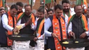 Devendra Fadnavis And BJP Chief Bawankule Celebrate Win With Making Jalebi | Watch