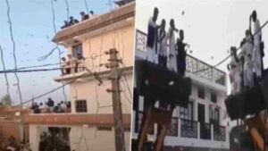 Groom’s Family Climb Rooftops, JCBs to Shower INR 20 Lakh in UP Wedding