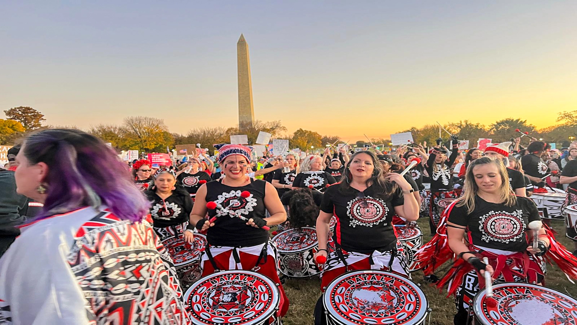 In Washington DC women's march protesters gather to support Harris