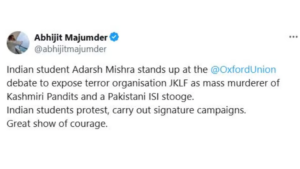 Indian Student Exposes Oxford Union Prez: 'JKLF Is A Terror Organization!' And ‘Stooge Of ISI | WATCH