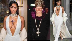 Kim Kardashian Dons White Gucci Gown, Pairs Princess Diana’s $197K Pendant at LACMA Art+Film Gala