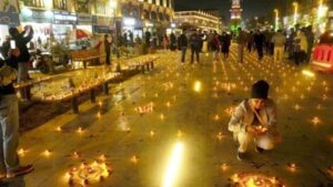 Diwali Lights Illuminate Srinagar’s Lal Chowk For The First Time, Hundreds Join In Celebration