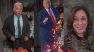 Thanksgiving Roast! Trump’s AI Video: Biden And Kamala, Ends With YMCA Dance | WATCH