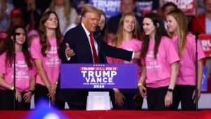 Trump Stands With Roanoke Women Swimmers In Rally Against Transgender Sports| Watch