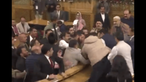 Ruckus Erupts in J&K Assembly as Engineer Rashid’s Brother Displays Article 370 Banner