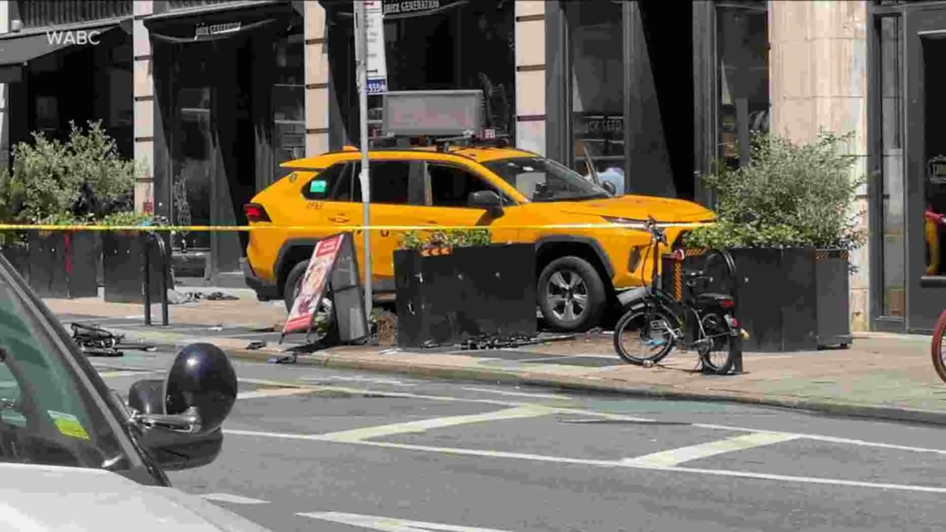 Taxi Leaps onto Sidewalk in Midtown Manhattan, Wounding Six Pedestrians