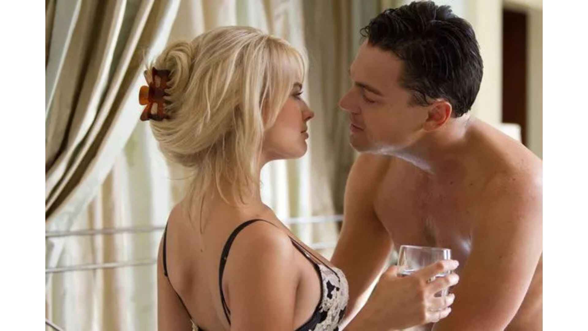 A still of Margot Robbie and Leonardo DiCaprio from The Wolf of the wall street