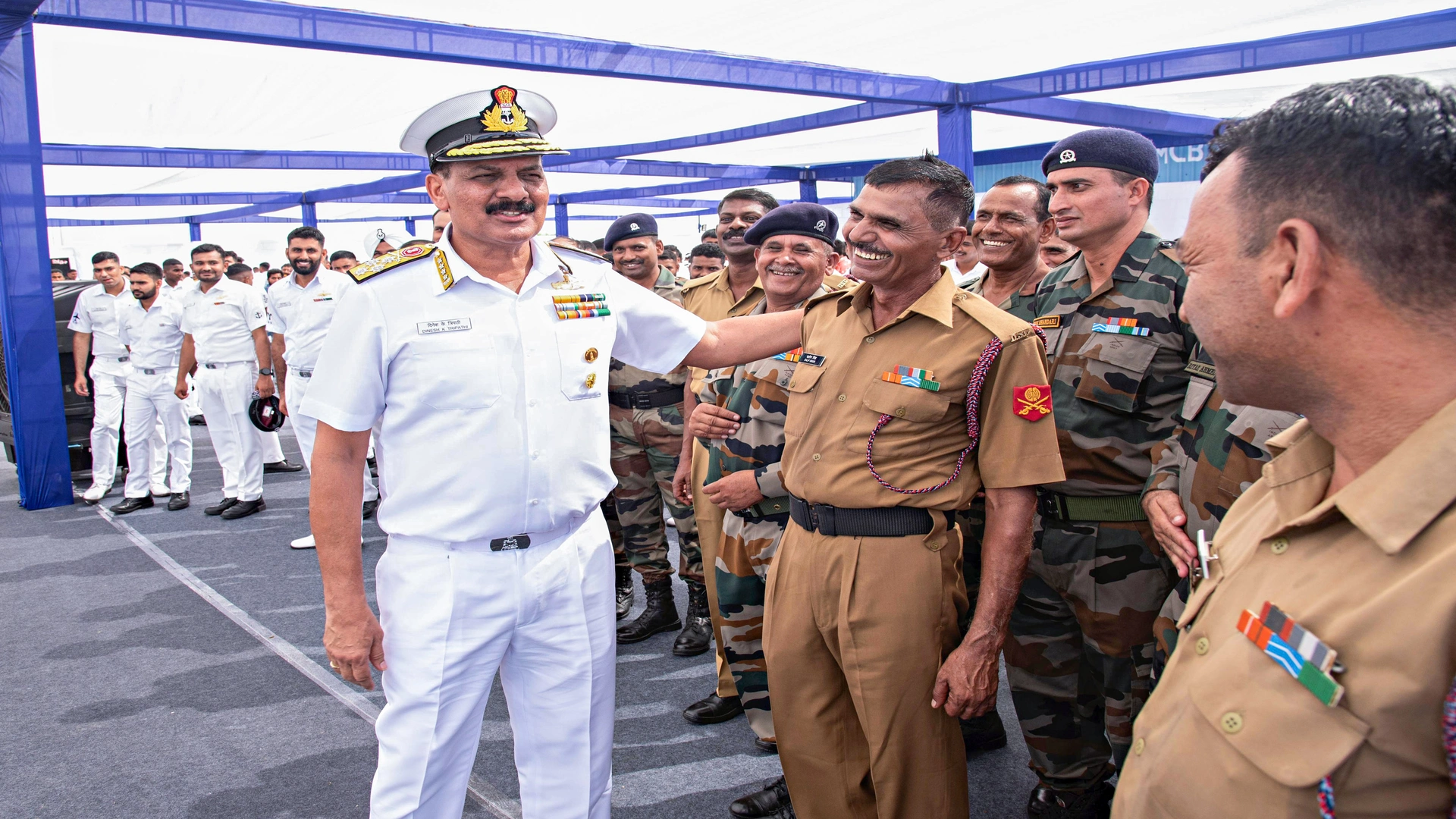 Dinesh K Tripathi visits the forward sector of Gujarat, Daman & Diu Naval Area on Oct 31