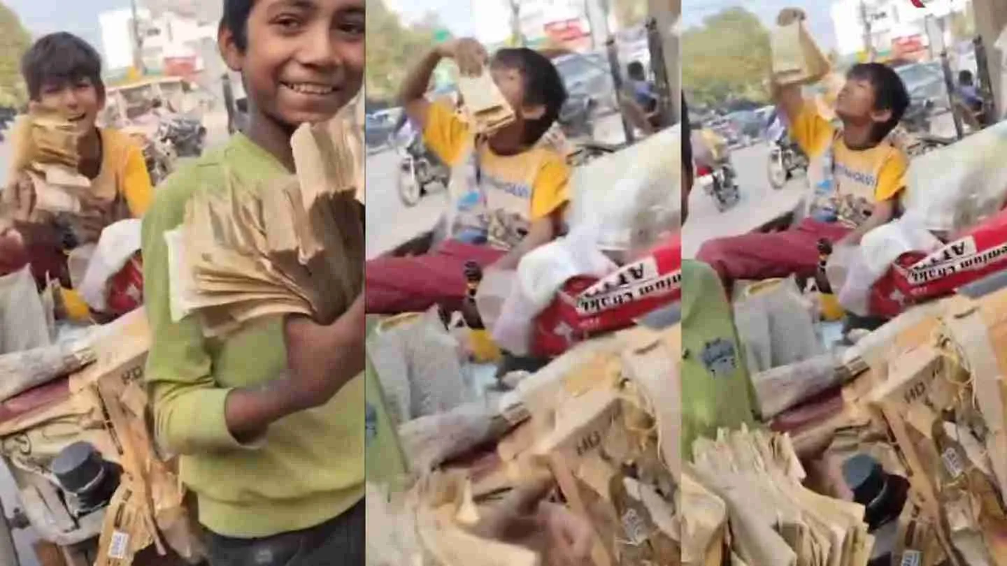 Ragpicker Kids Find Rs 500 Bundles In Bag, Kiss Notes In Viral Video | WATCH