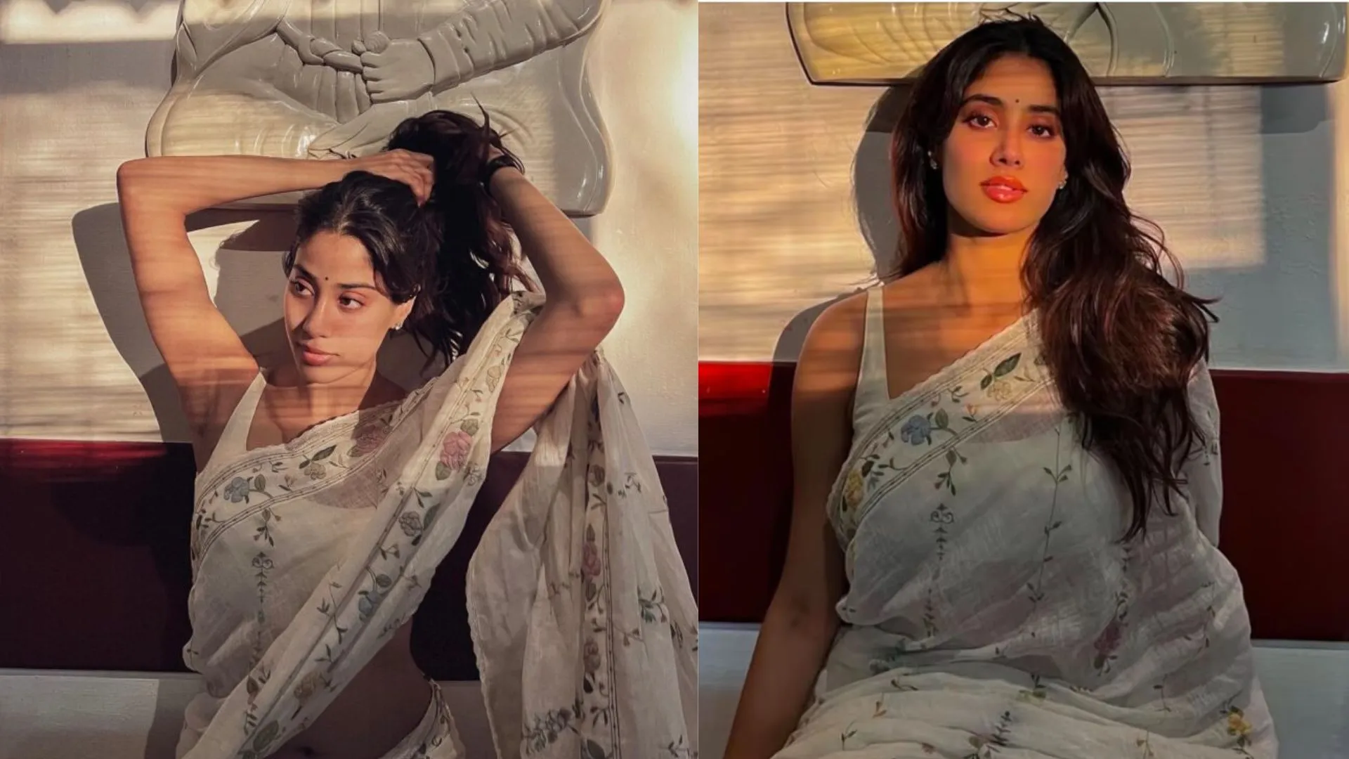 Janhvi Kapoor Stuns in a ₹2.5 Lakh White Linen Saree During Her Kerala Visit