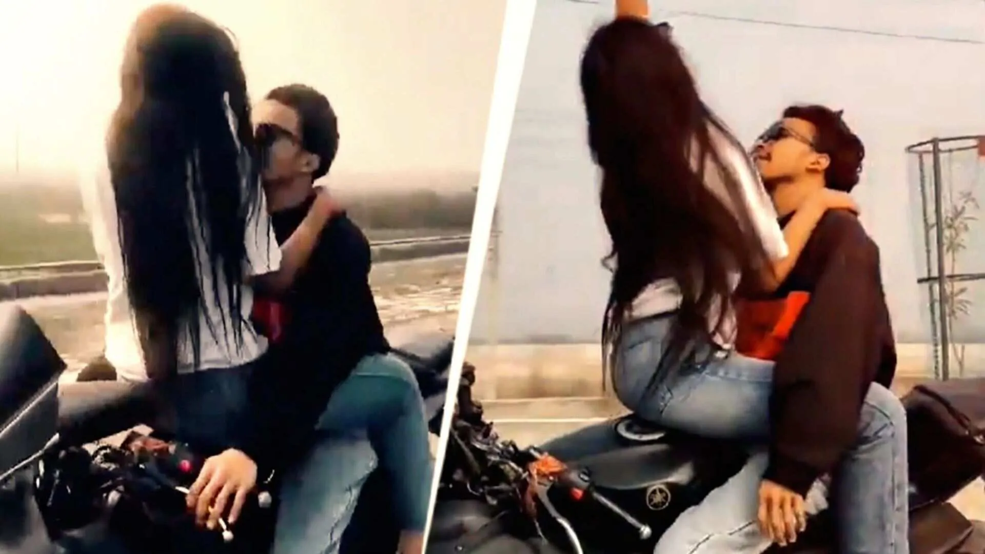 Kanpur Couple Romances on Moving Bike for Reels | Caught on Camera