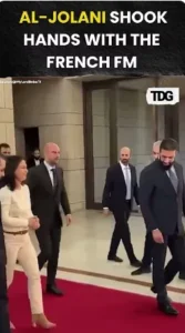 Al-Jolani shook hands with the French FM, but refused to shake hands with the German FM