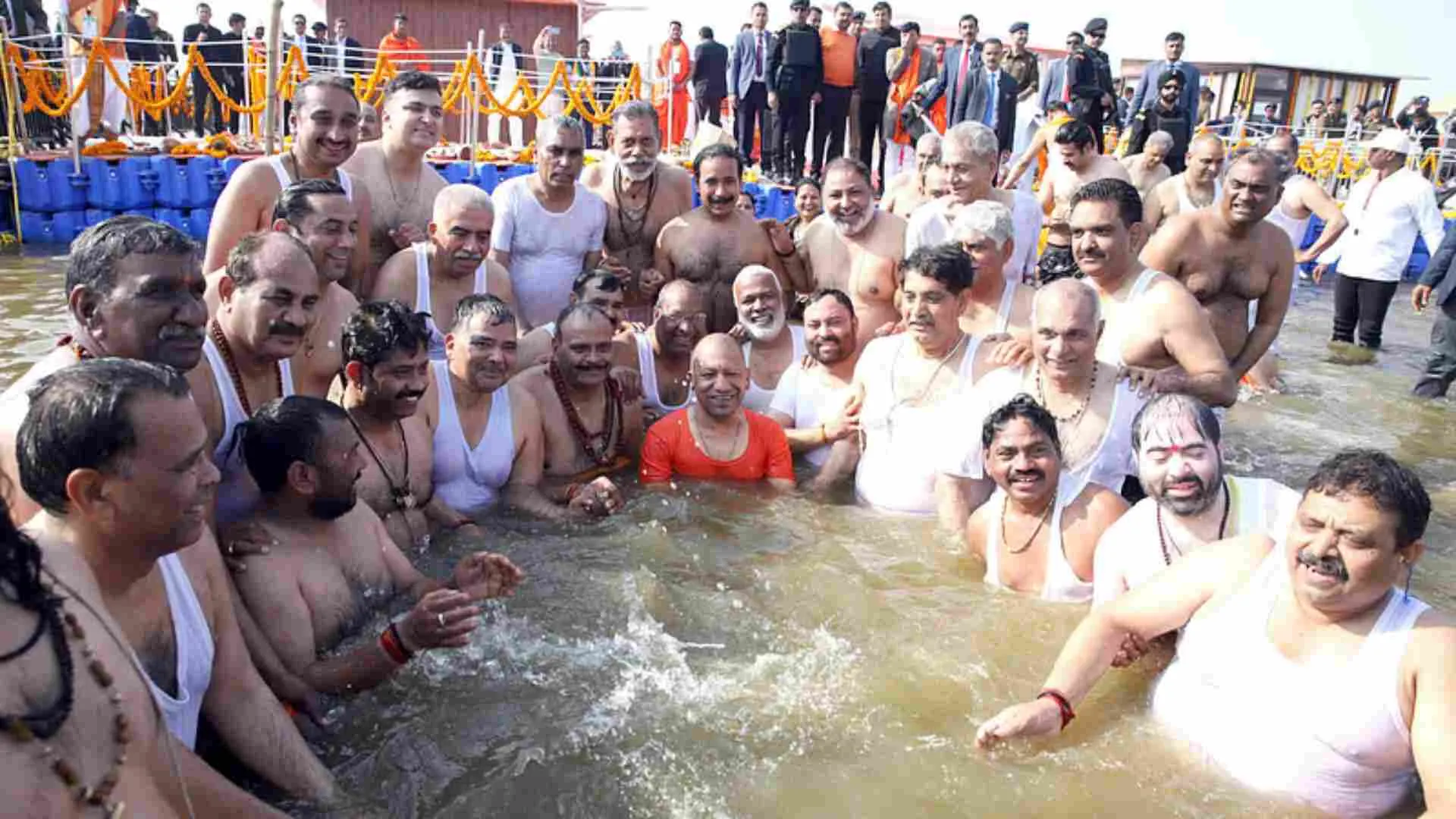 Yogi Adityanath and Cabinet Ministers Take Holy Dip After Key Decisions at Kumbh Mela