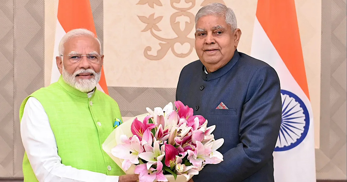 Modi Responds to Dhankhar’s Sudden Resignation: ‘Wishing Him Good Health’