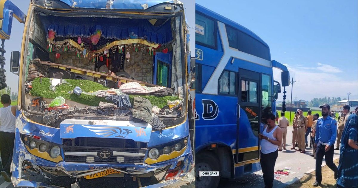 3 Buses Carrying Amarnath Pilgrims Collide in Kulgam Injuring 10, Yatra Resumes | Watch