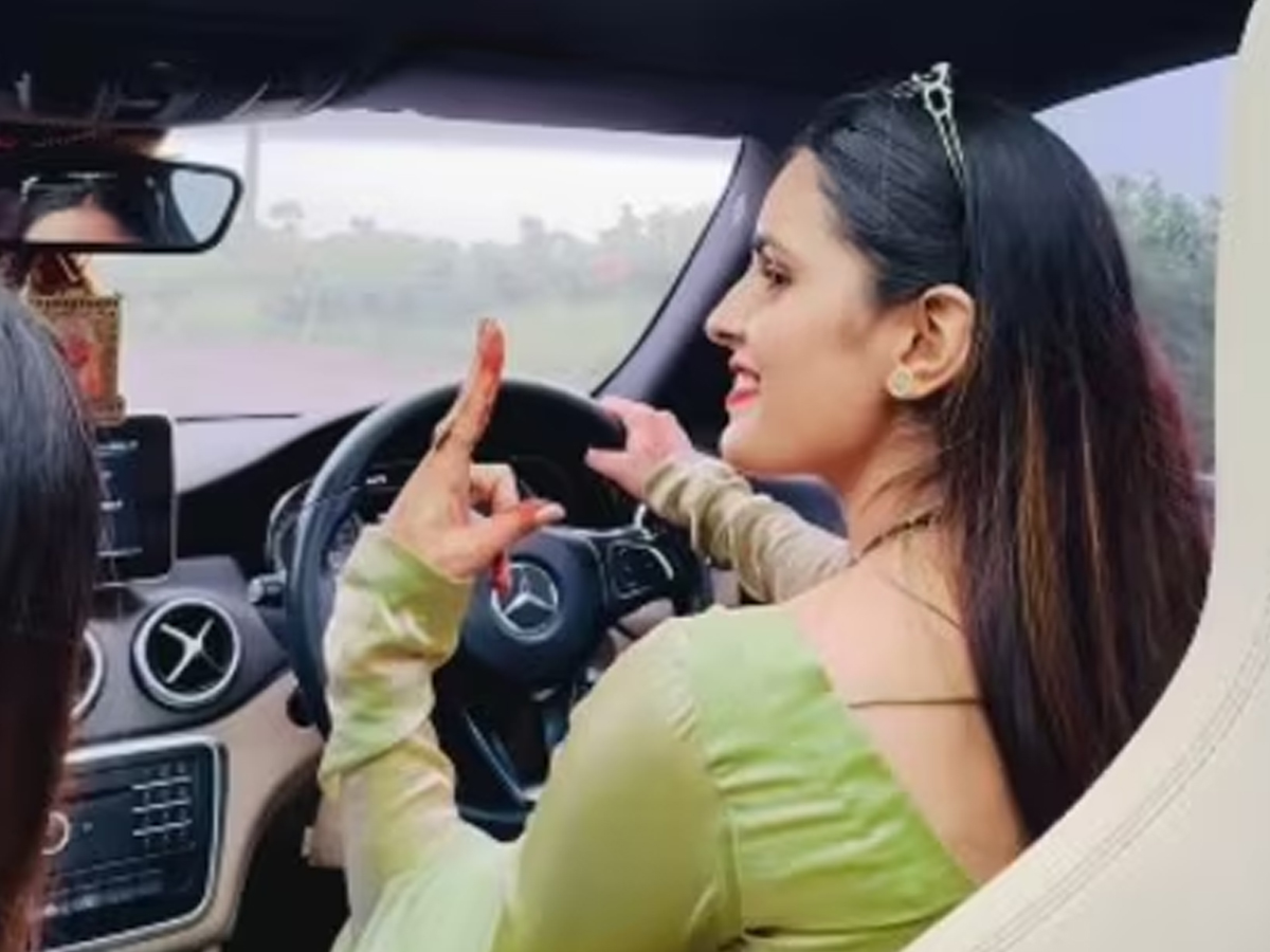 Greater Noida Dowry Death: Viral Video of Nikki Bhati Driving Mercedes Surfaces After Tragic End | Watch