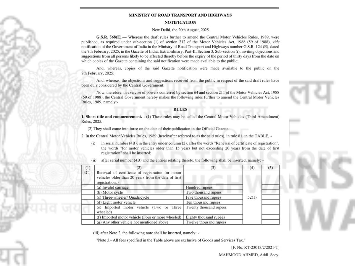 Centre Extends Validity of Petrol and Diesel Vehicles; Here’s the Reason