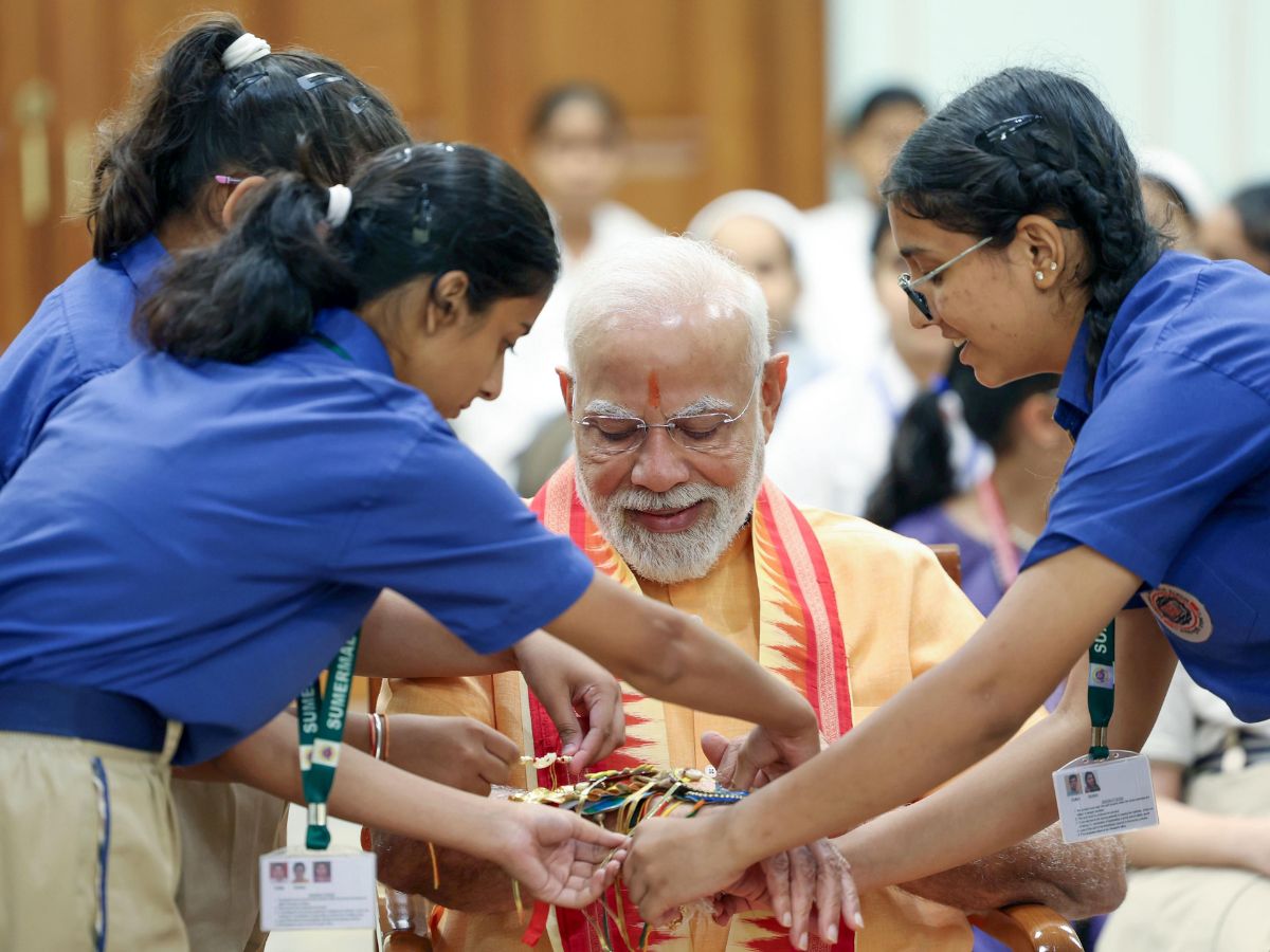 PM Modi celebrates Raksha Bandhan 2025