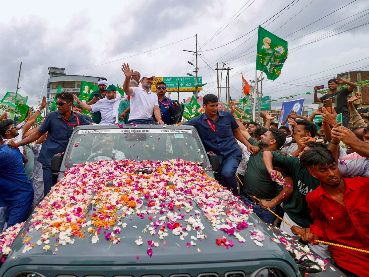 Rahul Gandhi’s SUV Driver Booked After Cop Injured During Yatra in Bihar