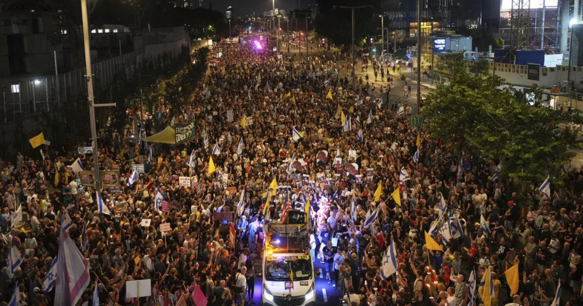 Hostage Families Lead Tel Aviv’s Biggest Protest Yet, Demanding End To Gaza War