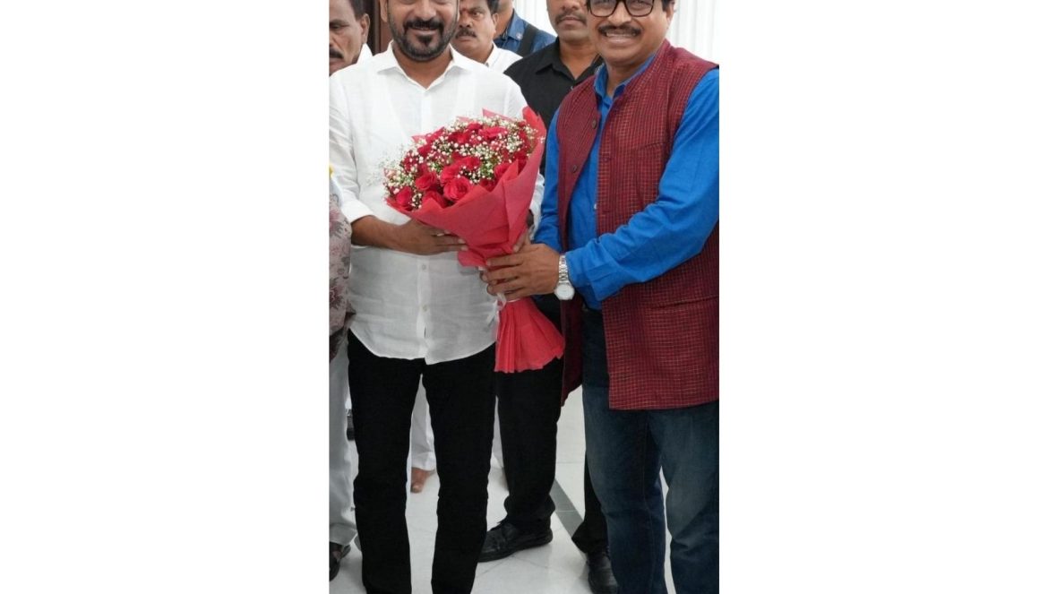 Abhijeeth Bhattacharjee invited the Chief Minister Revanth Reddy to Grace Diamond Jubilee Dussehra Celebrations